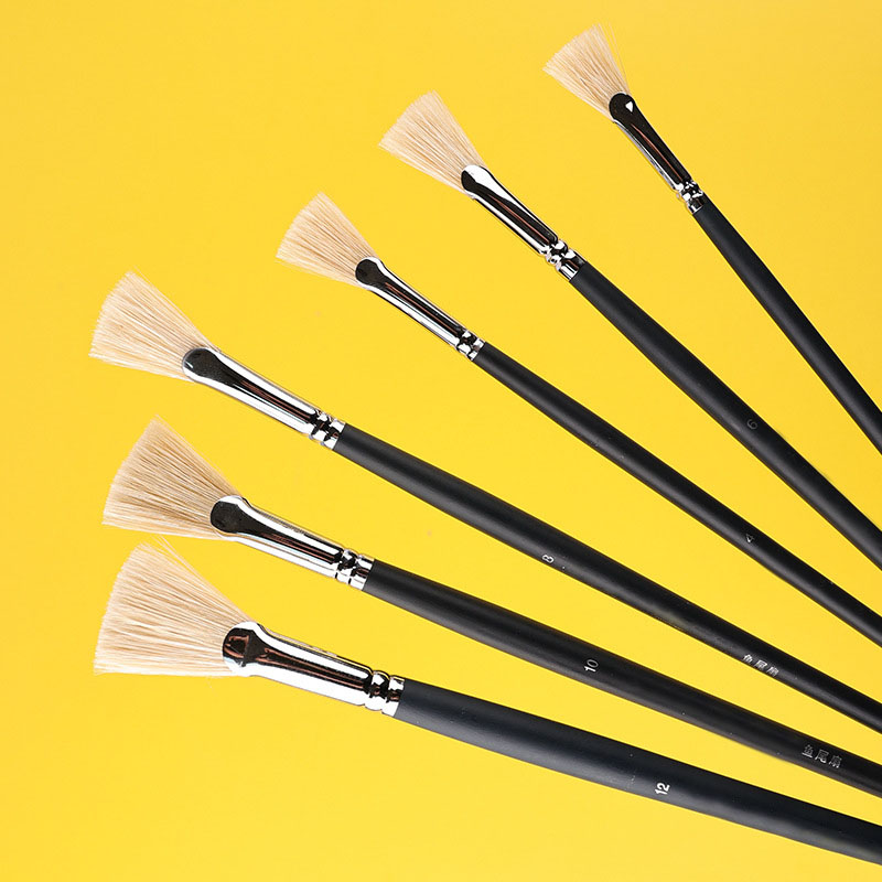 Gouache Paint Set - 8 개/대 강모 팬 모양의 오일