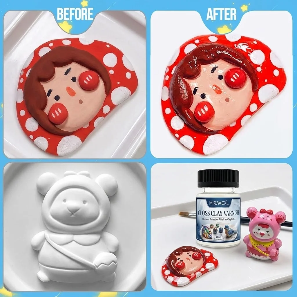 MIRAVEXL 고광택 클레이 바니시 세트(브러시 2개 - Art Craft Kit 리뷰 및 가격