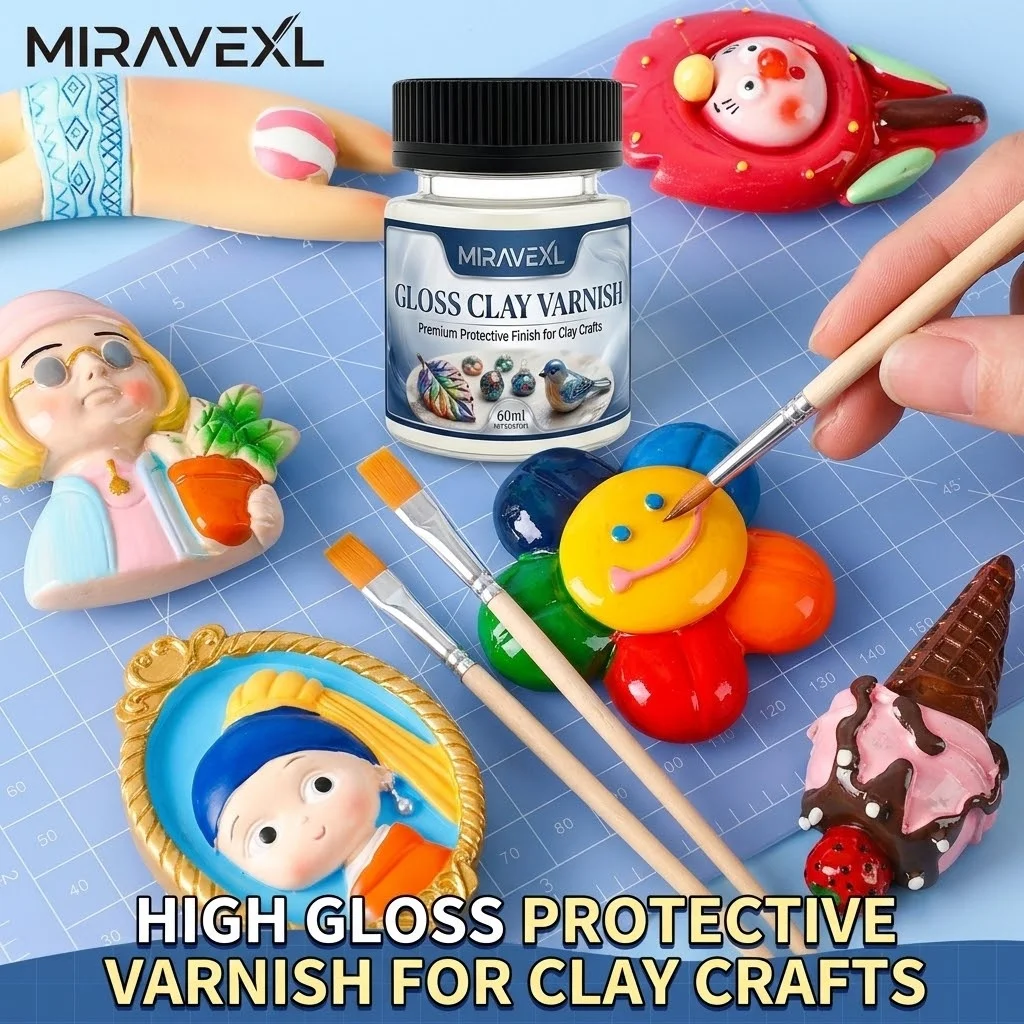 MIRAVEXL 고광택 클레이 바니시 세트(브러시 2개 - Art Craft Kit 리뷰 및 가격