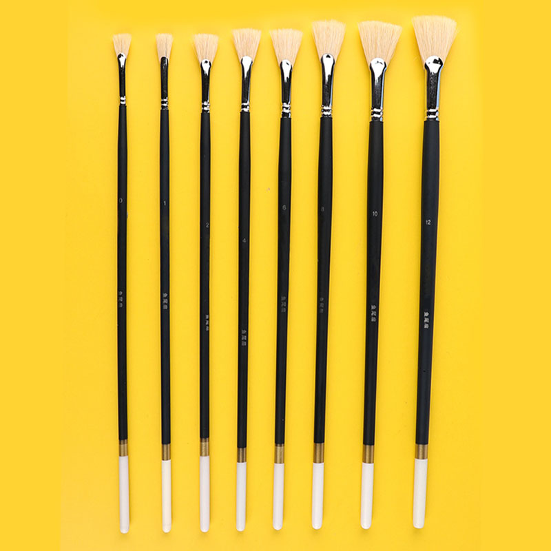 8 개/대 강모 팬 모양의 오일 페인트 브러시 긴 자작 - Gouache Paint Set 리뷰 및 가격